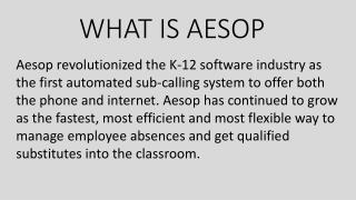 WHAT IS AESOP