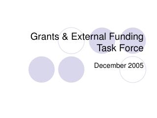 Grants &amp; External Funding Task Force
