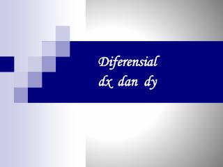 Diferensial dx dan dy