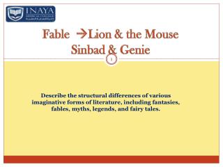 Fable  Lion &amp; the Mouse Sinbad &amp; Genie