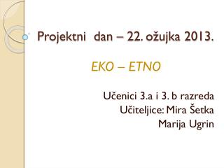 Projektni dan – 22. ožujka 2013.