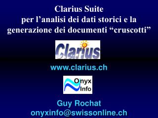 Clarius Suite per l’analisi dei dati storici e la generazione dei documenti “cruscotti”