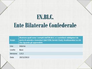 EN.BI.C . Ente Bilaterale Confederale