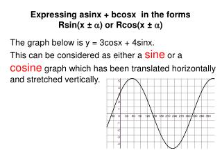 Expressing asinx + bcosx in the forms Rsin(x ± a ) or Rcos(x ± a )