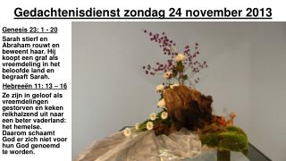 Gedachtenisdienst zondag 24 november 2013