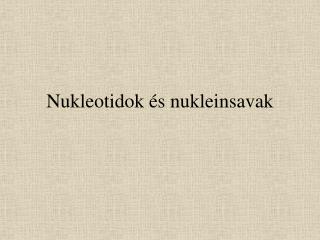 Nukleotidok és nukleinsavak