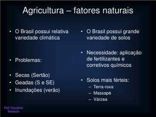 Agricultura – fatores naturais