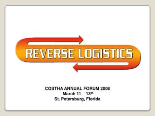 COSTHA ANNUAL FORUM 2008 March 11 – 13 th St. Petersburg, Florida