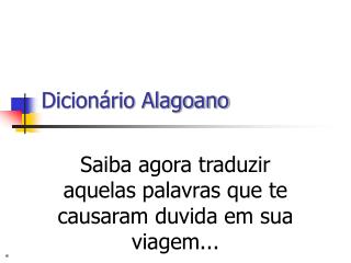 Dicionário Alagoano
