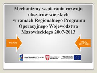 Mechanizmy wspierania rozwoju obszarów wiejskich