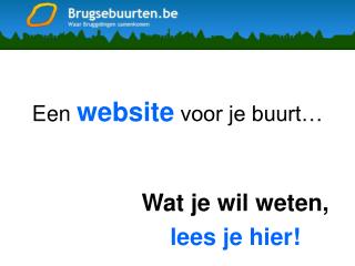 Een website voor je buurt…