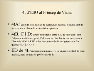 4t d’ESO al Príncep de Viana