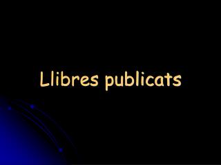 Llibres publicats