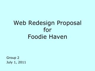 Web Redesign Proposal for Foodie Haven