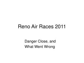 Reno Air Races 2011