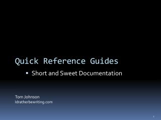 Quick Reference Guides