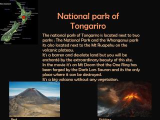 National park of Tongariro