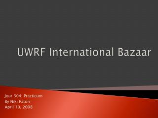 UWRF International Bazaar
