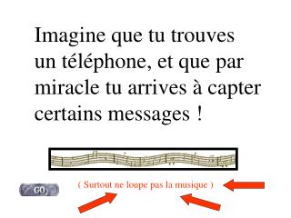 Imagine que tu trouves un téléphone, et que par miracle tu arrives à capter certains messages !