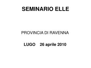 SEMINARIO ELLE