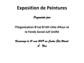 Exposition de Peintures