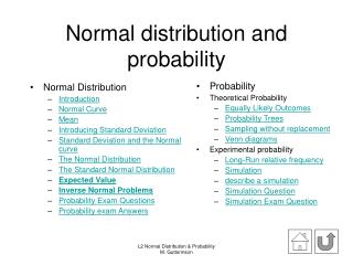 Normal distribution and probability