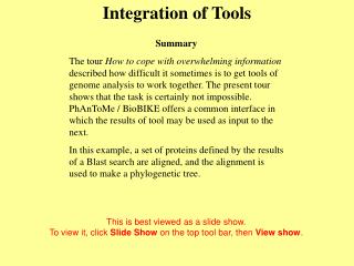 Integration of Tools