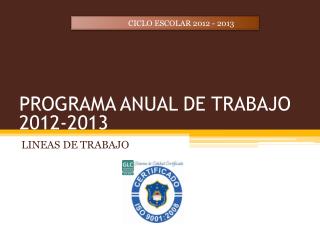 PROGRAMA ANUAL DE TRABAJO 2012-2013