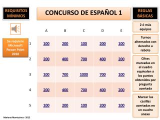 CONCURSO DE ESPA ÑOL 1