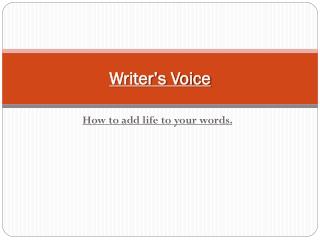 Writer’s Voice