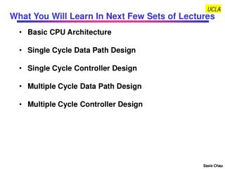 What You Will Learn In Next Few Sets of Lectures