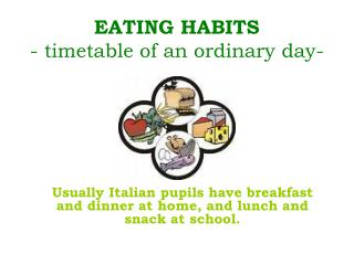 EATING HABITS - timetable of an ordinary day-