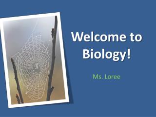 Welcome to Biology!