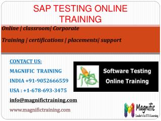 SAP TESTING ONLINE TRAINING IN HYDERABAD