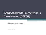 Gold Standards Framework In Care Homes GSFCH