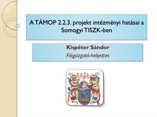 A TÁMOP 2.2.3. projekt intézményi hatásai a Somogyi TISZK-ben