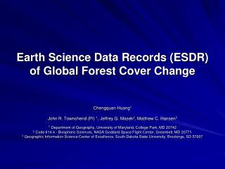 Earth Science Data Records (ESDR) of Global Forest Cover Change