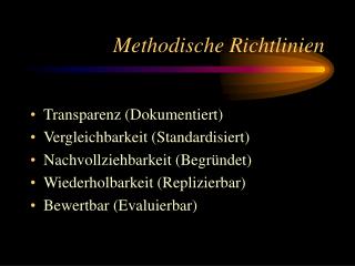 Methodische Richtlinien