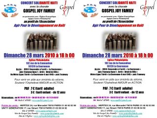 CONCERT SOL IDARIT É HAITI avec la chorale GOSPEL JOY FAMILY