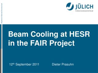 Beam Cooling at HESR in the FAIR Project