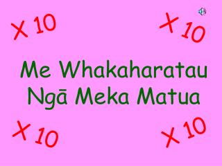 Me Whakaharatau Ngā Meka Matua