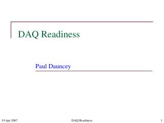 DAQ Readiness