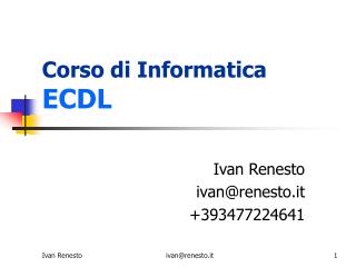 Corso di Informatica ECDL