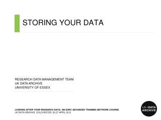 STORING YOUR DATA