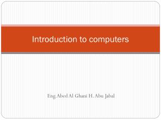 Introduction to computers