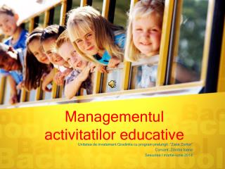 Managementul activitatilor educative