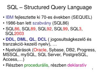 SQL – Structured Query Language