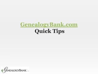 GenealogyBank.com Overview