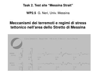 Task 2. Test site “Messina Strait” WP2.5 G. Neri, Univ. Messina