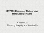 CNT105 Computer Networking Hardware